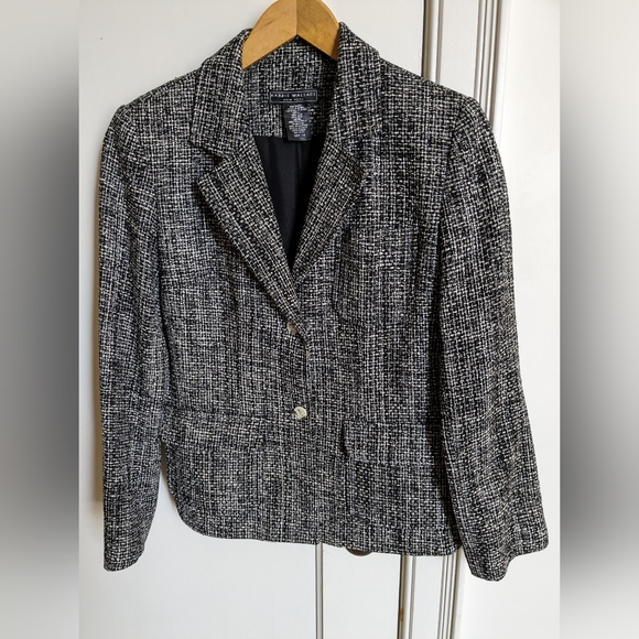 Silk tweed jacket, black and white - Picture 1 of 3